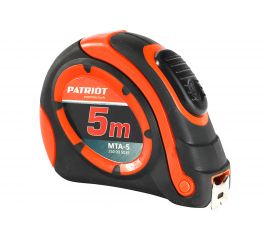 Рулетка PATRIOT MTA-5, автостоп, ударопрочный корпус, обрезиненная, 5 м 350005035 