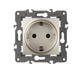 Розетка ЭРА Elegance 2P+E Schuko, 16A-250В, IP20, шампань 14-2101-04 Б0034268 