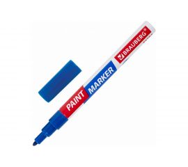 Лаковый маркер-краска BRAUBERG EXTRA paint marker 2 мм, синий, улучшенная нитро-основа, 151970 