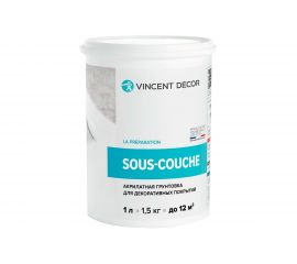 Укрывная краска грунт VINCENT DECOR SOUS COUCHE для декоративных штукатурок 1л 103-280 