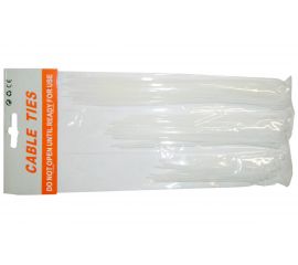 Набор нейлоновых хомутов SKRAB 100/160/200 х 2.5 мм, белый, 30 шт. 25664 