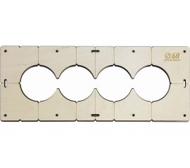 Шаблон для сверления подрозетников на 4 отверстия диаметром 68 мм, толщина фанеры 8 мм РОТОР 4shablon68 