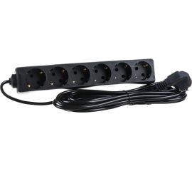 Удлинитель ExeGate ECE-6-5B 6 евророзетки с заземлением, 5м, черный 285834 