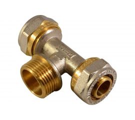 Тройник СТМ наружняя резьба, 16х1/2х16 CTM01612 