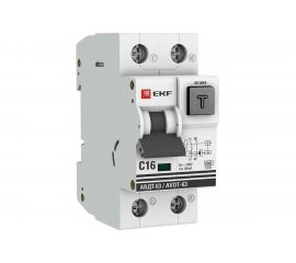 Автоматический дифференциальный выключатель EKF АВДТ-63 2п 16А 30мА DA63-16-30 