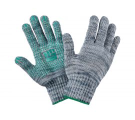 Трикотажные перчатки Фабрика перчаток, стандарт, с ПВХ, 7.5 класс, 5 нитей, серые, р.М 5-75-СТ-СЕР-(M) 