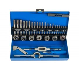 Набор плашек и метчиков из 32 предметов (М3-М12, металлический кейс) Техносталь t207032 