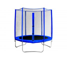 Батут с защитной сеткой КМС Trampoline 8 диаметр 2.4 м, синий СГ000005077 