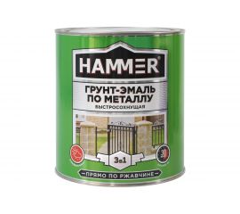 Грунт-эмаль по металлу HAMMER 3в1 б/с белая 2,7 кг ЭК000125861 