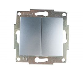 Двойной выключатель Lezard KARINA матовое серебро, 707-4388-101 