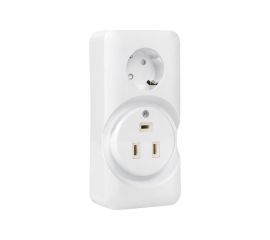 Двойная розетка EKF РШ/евро 32А/16A 250В 2P+PE белая AS-250-32/16-O 