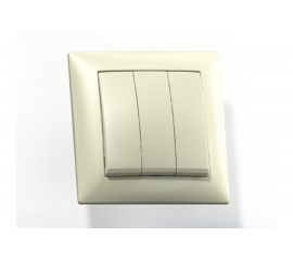 Выключатель Кунцево-Электро СЕЛЕНА скрытой установки, трехклавишный, 10А С0510-406 с/к 8153 