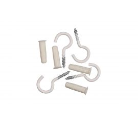 Крюк-шуруп ЕВРОПАРТНЕР белый d4,1хL60 в компл. c дюбелем MULTI 8x32 4шт. MP 315 17 