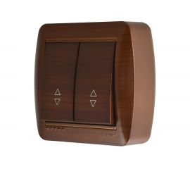 Проходной выключатель Lezard DEMET двойной махагон 711-0500-106 