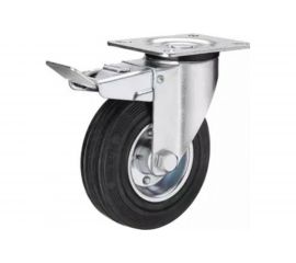 Колесо промышленное усиленное поворотное с панелью и тормозом (160 мм; 190 кг) А5 1000487 