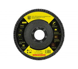 Диск абразивный шлифовальный лепестковый вогнутый 115x22.23 мм, P60 Berger BG BG1563 