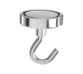 Неодимовый магнит с крючком для авто Cartage диаметр 48 мм, сцепление 78 кг 5180114 