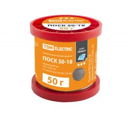 Припой ПОСК 50-18 проволока серия ""Алмаз"" (1 мм, 50 г, ГОСТ 21931-76, катушка) TDM SQ1025-0344 