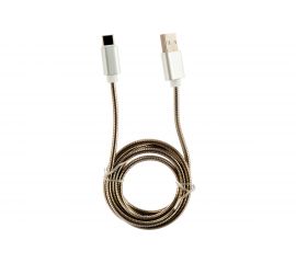 Кабель USB Cablexpert USB 2.0 AM/Type-C, серия Gold, длина 1м, блистер, серебро CC-G-USBC02S-1M 