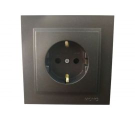 Розетка MONO ELECTRIC Despina, с заземлением, графит 102-202021-117 