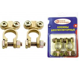 Клеммы для АКБ General Technologies под планку Тип EURO 2 шт "+" "-"/латунь/ GT-BT269 