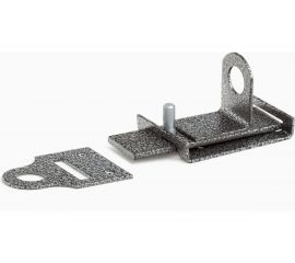 Накладной универсальный засов с проушинами Делга (серебро; с плоским ригелем; 103 мм) Д865 