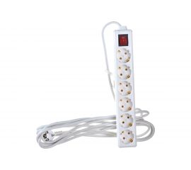 Удлинитель IEK У06К-выключатель, 6 мест, 2Р+PЕ, 5 метров, 3х1мм2, 16А/250 WYP10-16-06-05-ZK-N 