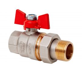 Шаровой кран с полусгоном американкой KALDE 1, ручка бабочка 0KV4834 