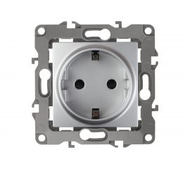 Розетка ЭРА 12-2101-03 2P+E Schuko, 16АХ-250В, алюминий Б0014677 