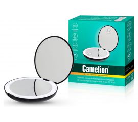 Складное зеркало с LED подсветкой Camelion черный, 1х/5х, 4хCR2032, двойное M146-SL 13001 