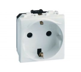 Электрическая розетка DKC, с заземлением, со шторками, слоновая кость, 2 модуля 75482S 24982 