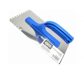 Гладилка ON нержавеющая сталь, 130x270мм, пласт. ручка, зуб 6x6 мм 02-16-106 