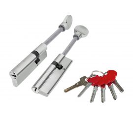 Цилиндровый механизм со штоком Fuaro D-PRO507-8/100 mm /65+10+25/ CP хром, 5+1 кл. перекодируемый 42687 