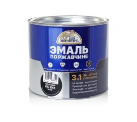 Эмаль ЭКСПЕРТ по ржавчине 3 в 1 полуматовая, черный RAL 9005, 1.8 кг 28267 