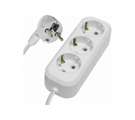 Электрический удлинитель STEKKER 3 гнезда с заземлением 3x0,75, белый, 2м, Home HM01-31-02 39213 