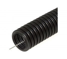 Гофрированная труба Промрукав ПНД легкая 350 Н безгалогенная HF стойкая к ультрафиолету черная с/з д16 50м PR02.0122 