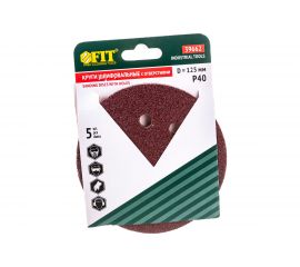 Круги шлифовальные 5 шт. (125 мм; Р40; 8 отверстий) FIT IT 39662 