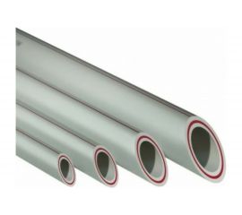 Труба RTP PN20, SDR 7.4, армированная стекловолокном, цвет слоя красный D 40х5.5 мм, 4 м, серая 10893 