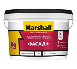 Краска MARSHALL ФАСАД+ для наружных работ, в/э, баз BW 2,5л 5261347 