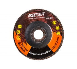 Диск лепестковый торцевой по металлу (10 шт; 125x22.2 мм; P180) Orientcraft OCF12522180 