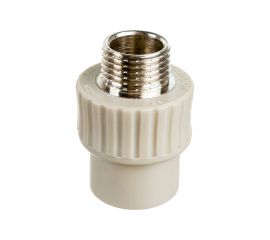 Муфта RTP PN25 комбинированная, наружная резьба, D20х1/2 мм, серая 10942 