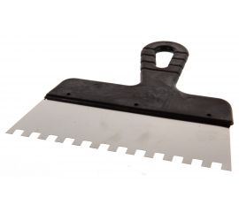 Шпатель из нержавеющей стали, 200 мм, зуб 8x8 мм, пластмассовая ручка СИБРТЕХ 85473 