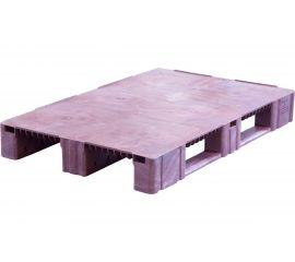 Паллет Тара.ру п/э 1200x800х150 сплошной, на 3-х полозьях, тёмно-бордовый 17947 