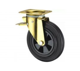 Колесо для евроконтейнеров поворотное с площадкой и тормозом (200 мм; 200 кг; подшипник скольжения) А5 1000945 