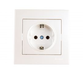 Розетка LEZARD RAIN с/ з керамика жемчужно-белый металлик 703-3030-122 