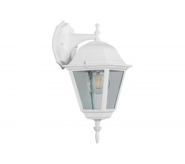 Садово-парковый светильник, четырехгранный на стену вниз 100W E27 230V, белый Feron 4202 11025 