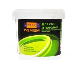 Краска VIRTUOSO PREMIUM для стен и потолков супербелая 1,5 кг 55012 