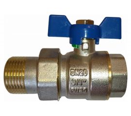 Шаровой кран с американкой RM -L 3/4 никелированный, бабочка Ду20 Ру30 НК 11Б27п1 L-34FFLA 