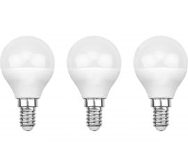 Светодиодная лампа REXANT 3 шт Шарик GL 7.5 Вт E14 4000 K нейтральный свет 604-032-3 