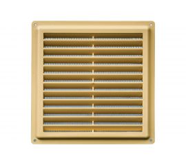 Решетка неразъемная с москитной сеткой (175х240 мм; бежевая; наклонные жалюзи) Эвент Э1724НБЖ 